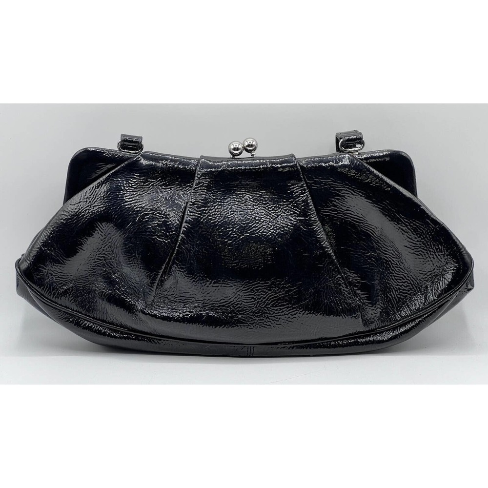 HOBO International ~ Black Patent Leather Clutch Purse w/ Kiss Lock Clasp